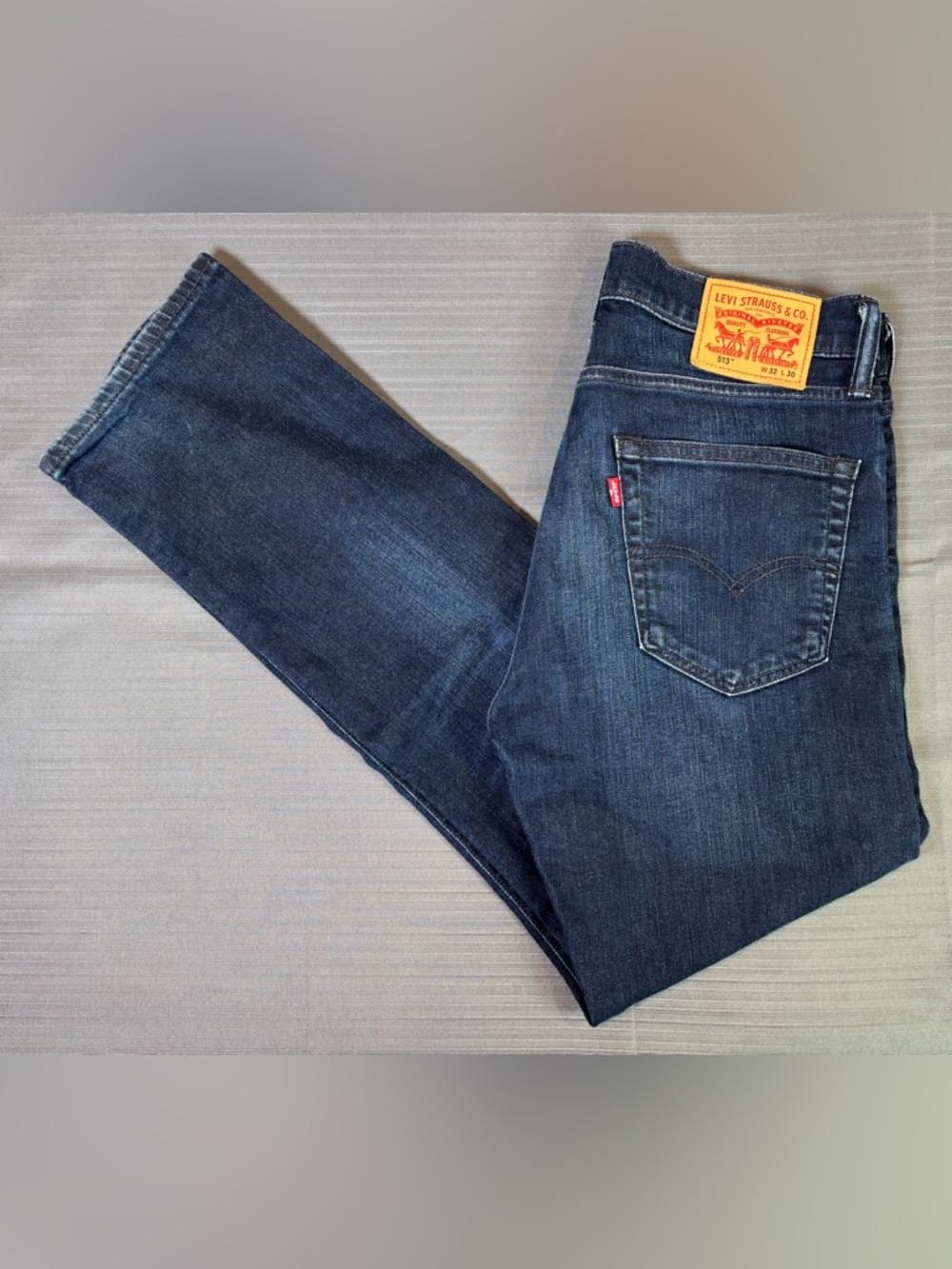 Levi’s 513 Slim Straight Jeans Mens 32 Dark Wash Stretch Denim